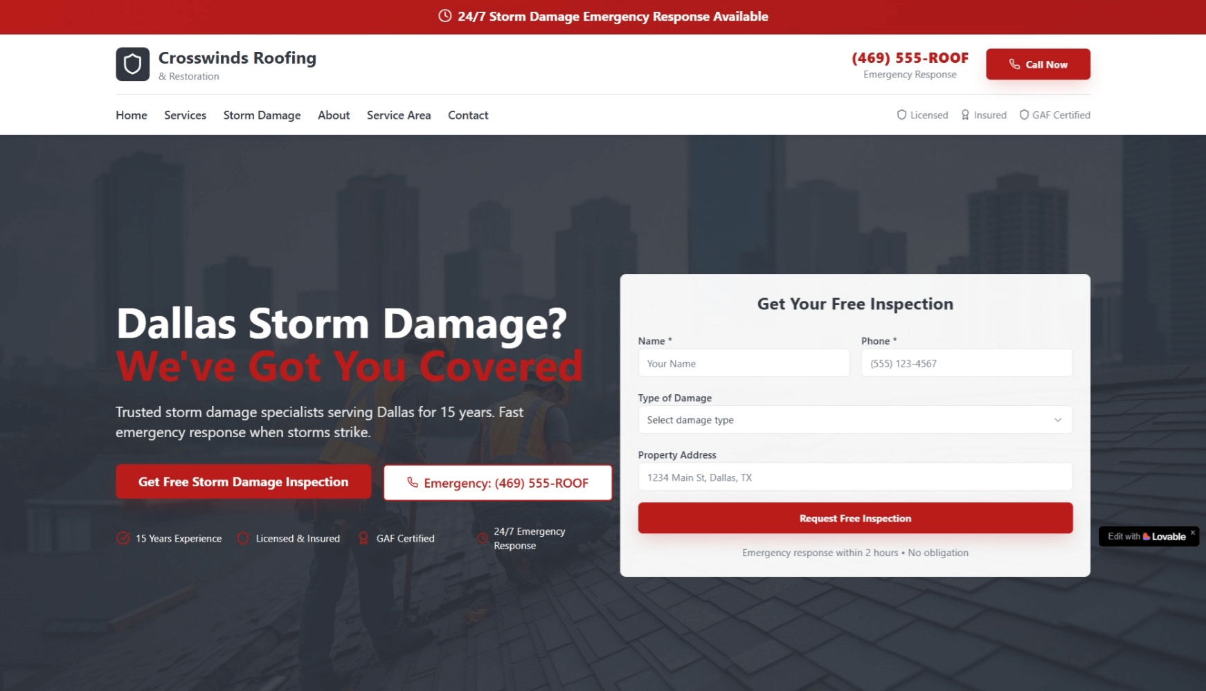 Dallas Storm Shield screenshot